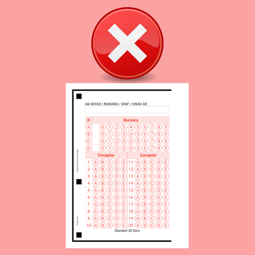 If lines and squares outside the form are damaged, reading does not occur