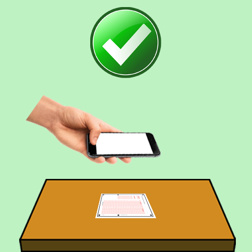 Hold the phone so that it is directly on the paper and parallel to the paper