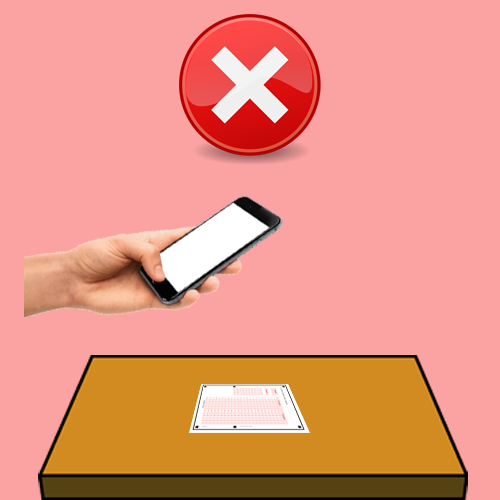 Do not hold the phone to its side or cross